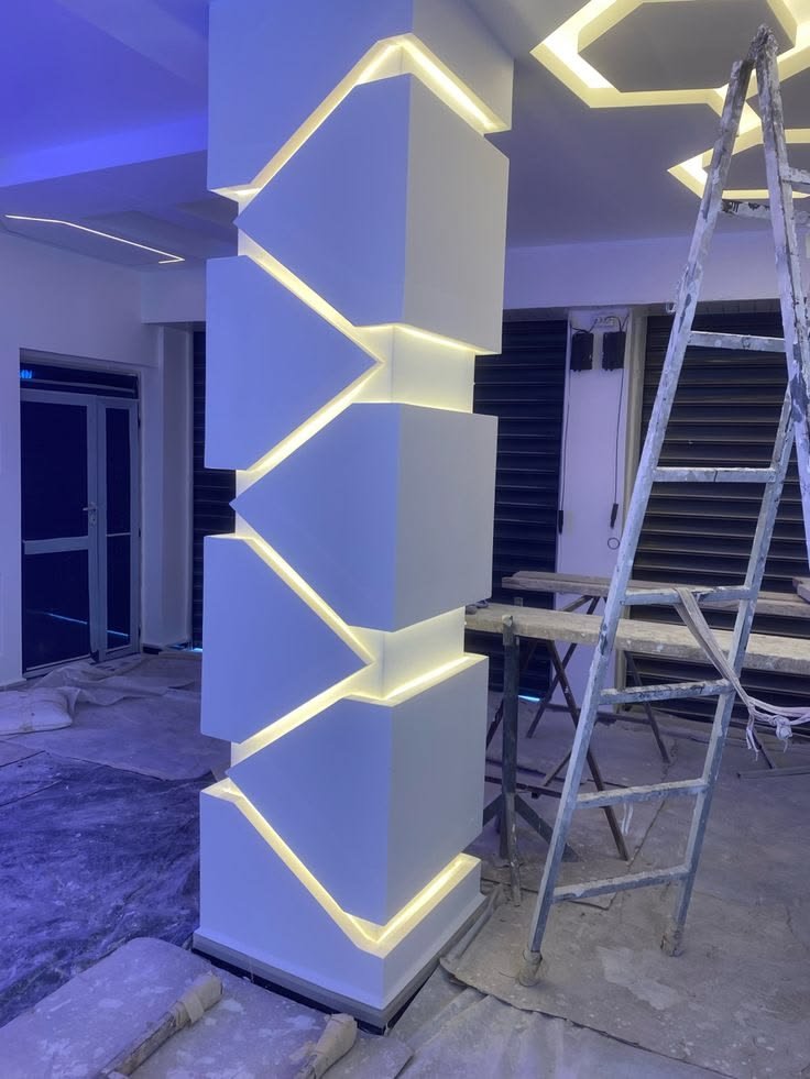 Before and after POP ceiling transformation